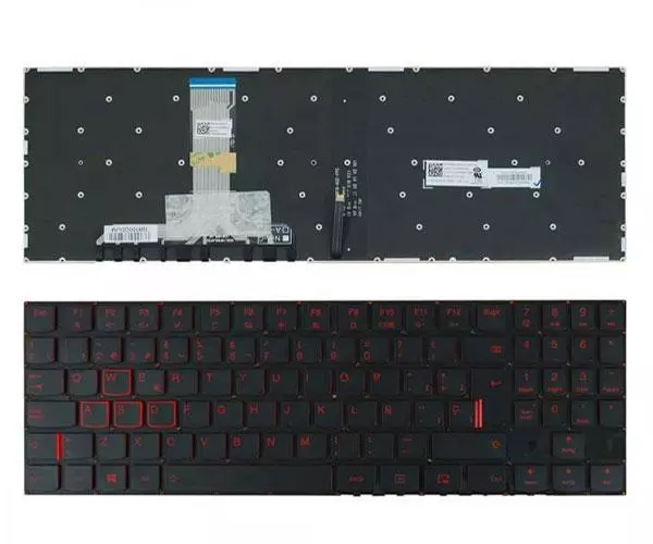 Teclado compatible para port&aacute;til LENOVO Y520 / Y530 / Y540 / R720 / R520-15ikb / Retroiluminado en rojo