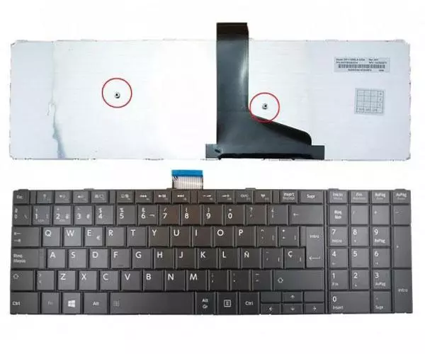 Teclado compatible para port&aacute;til TOSHIBA Satellite S50 / S50-a / C75d / C75d-a / Negro / Sin marco