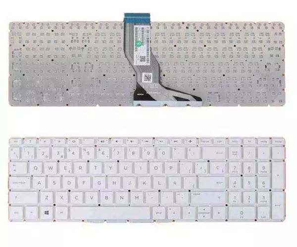 Teclado compatible para port&aacute;til HP Pavilion 15-bs / 15-bw / 15-br / 925009-071 / Tecla Enter Horizontal / Sin marco / Blanco