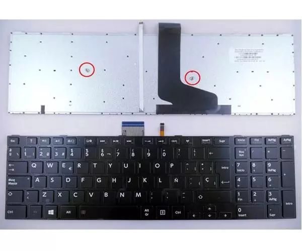 Teclado compatible para port&aacute;til TOSHIBA Satellite S50 / S50-A / S50D / S50T / S55 / S55D / Retroiluminado con marco