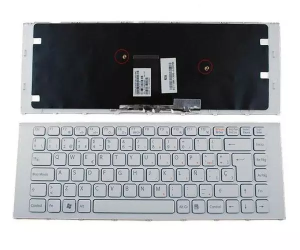 Teclado compatible para port&aacute;til SONY Vaio vpc-ea blanco con marco