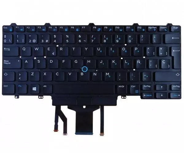 Teclado compatible para port&aacute;til DELL Latitude E7250 / E7450 / E5450 / Retroiluminado + Pointstick