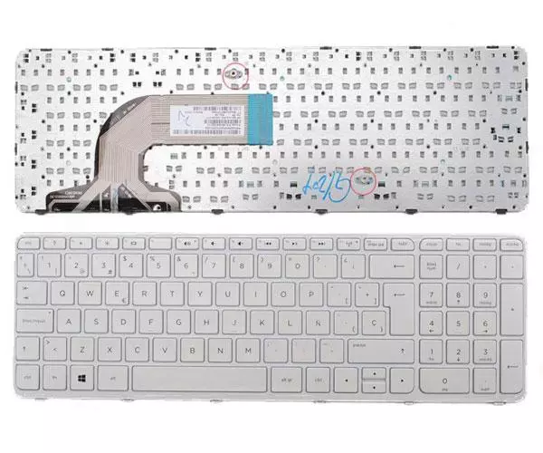 Teclado compatible para port&aacute;til HP Pavilion 15-e /15-n / 250 g3 / blanco flame win8 con marco