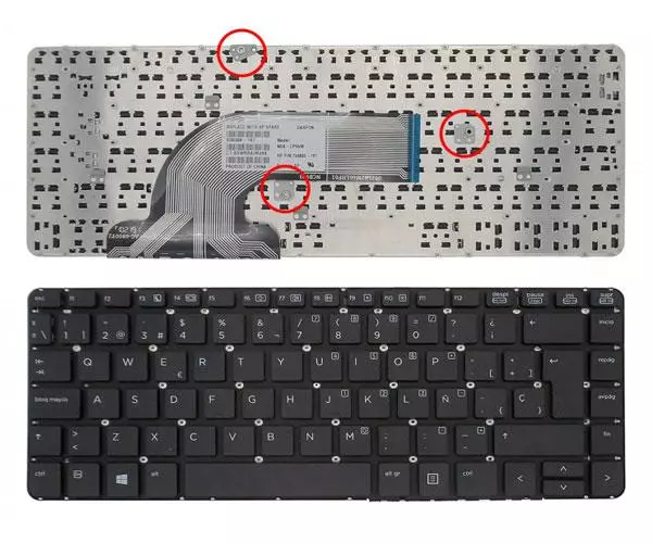 Teclado compatible para port&aacute;til HP Probook 430 G2 / 440 G1 / 445 G1 / 640 G1 / negro sin marco