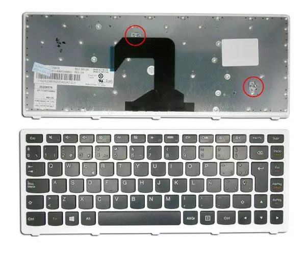 Teclado compatible para port&aacute;til LENOVO S400 negro marco blanco