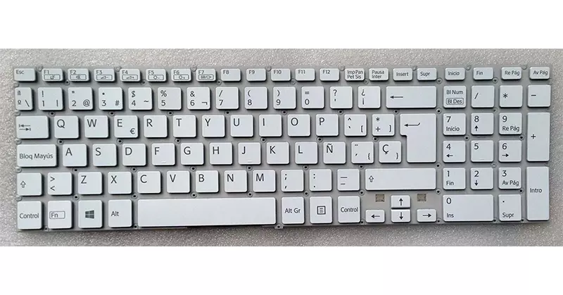 Teclado compatible para port&aacute;til SONY Vaio fit 15 series / svf15 blanco sin marco