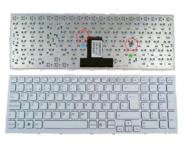 Teclado compatible para port&aacute;til SONY vpc-eb series blanco con marco