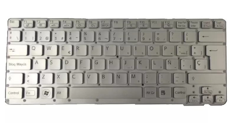Teclado compatible para port&aacute;til SONY vpc-ca plata