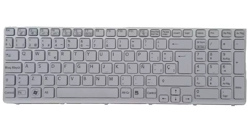 Teclado compatible para port&aacute;til SONY sve15 / sve17 series retroiluminado blanco