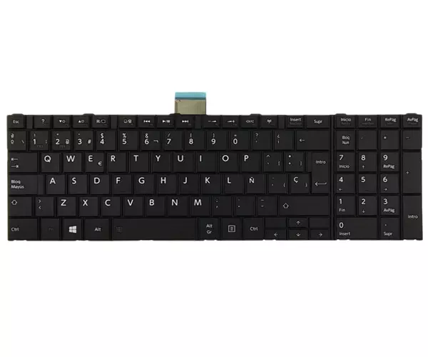 Teclado compatible para port&aacute;til TOSHIBA c850 / c855 / c870 / l850 / l855 Negro sin marco