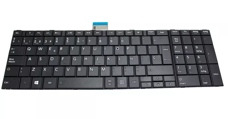 Teclado compatible para port&aacute;til TOSHIBA Satellite c50 / c50d / c55d / c50-a / c50d-a / negro