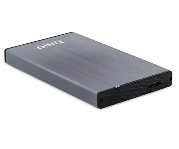 Caja externa aluminio 2.5 USB 3.1 Sata Tooq Gris 9.5mm TQE-2527G