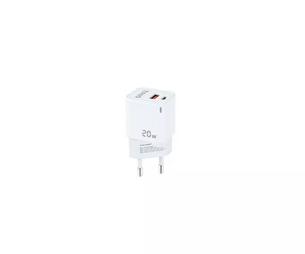 Cargador de red Usb + Type-C / 20W / Blanco / TQWC-QCPD20WT / Tooq