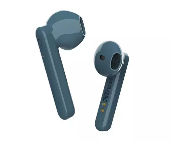 Auriculares Intrauditivos Trust Primo Touch Azul / Bluetooth / Tactil / Base recargable / 23780