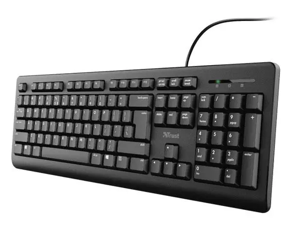 Teclado multimedia Usb Trust TK-150 / Tama&ntilde;o compacto / Teclado Silenciado / Resistente a derrames